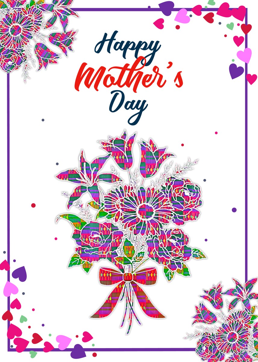 Kalifa African Kente Print Mother's Day Card