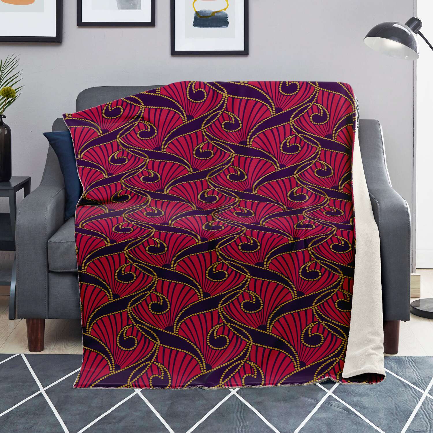 Damola African Print Premium Fleece Blanket