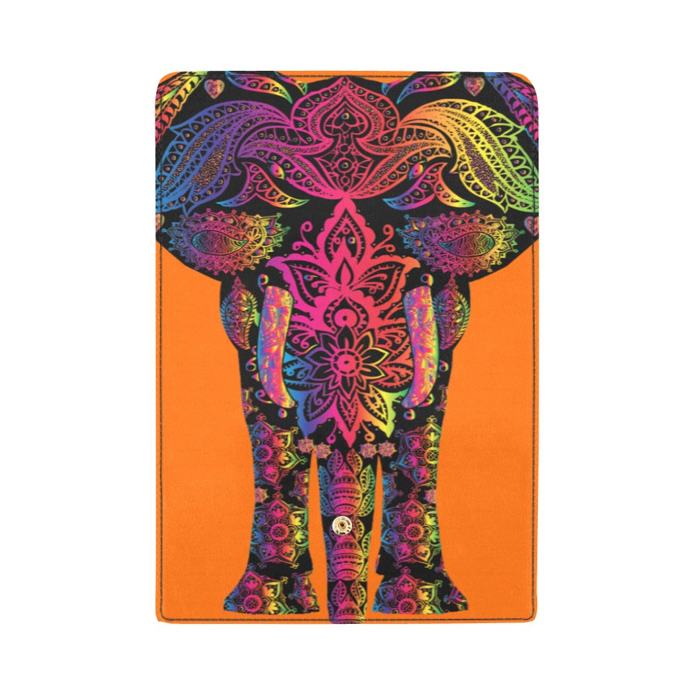 Elephant African Print Women's Trifold Wallet (inside Red)