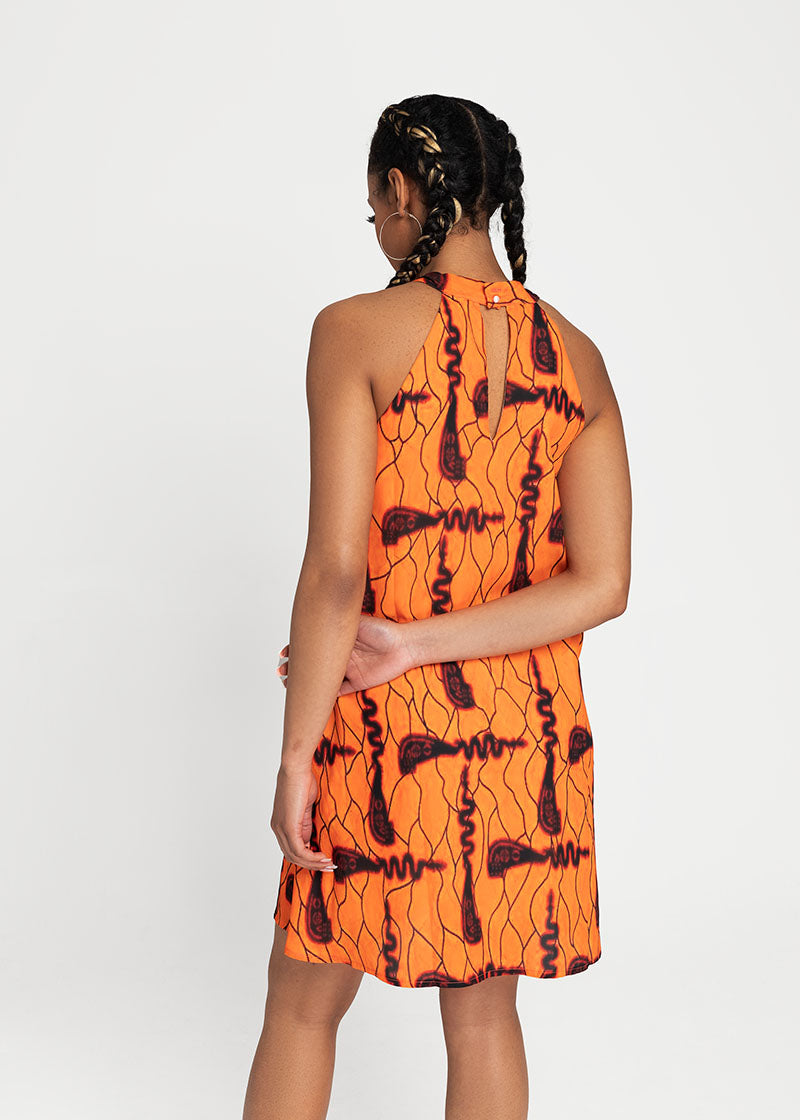 Koze African Print Halter Dress