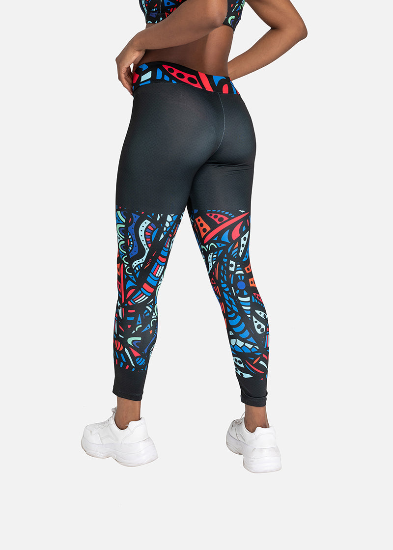 Ayana African Print Athleisure Yoga Leggings-Plus Size Available