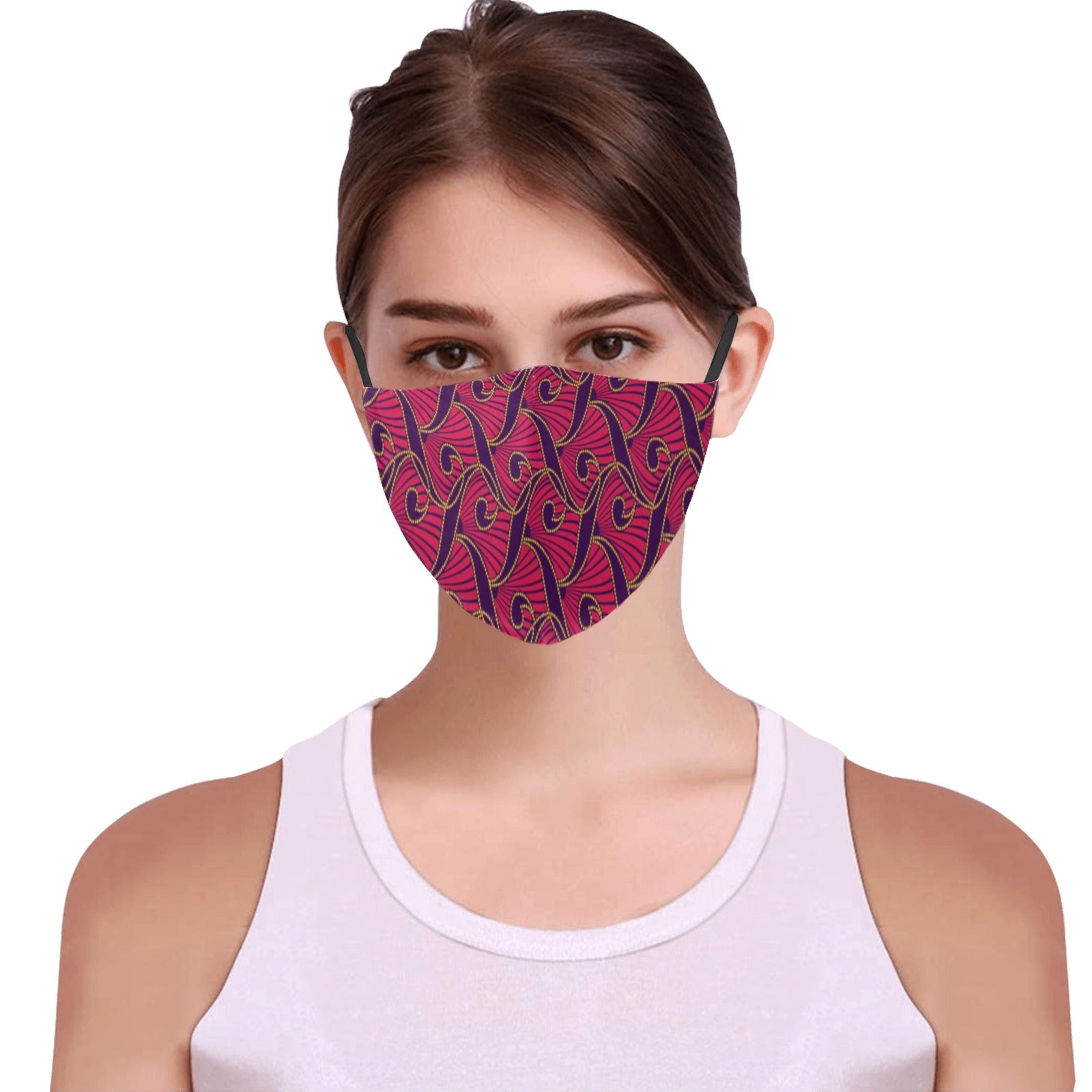 Damola African Print 3D Mouth Mask with Drawstring
