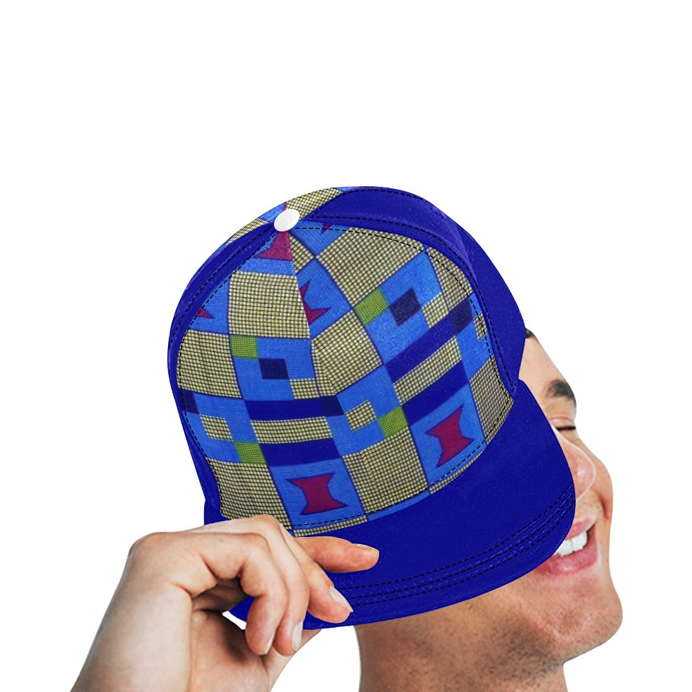 Biyi  African Print Snapback Hat (Blue)