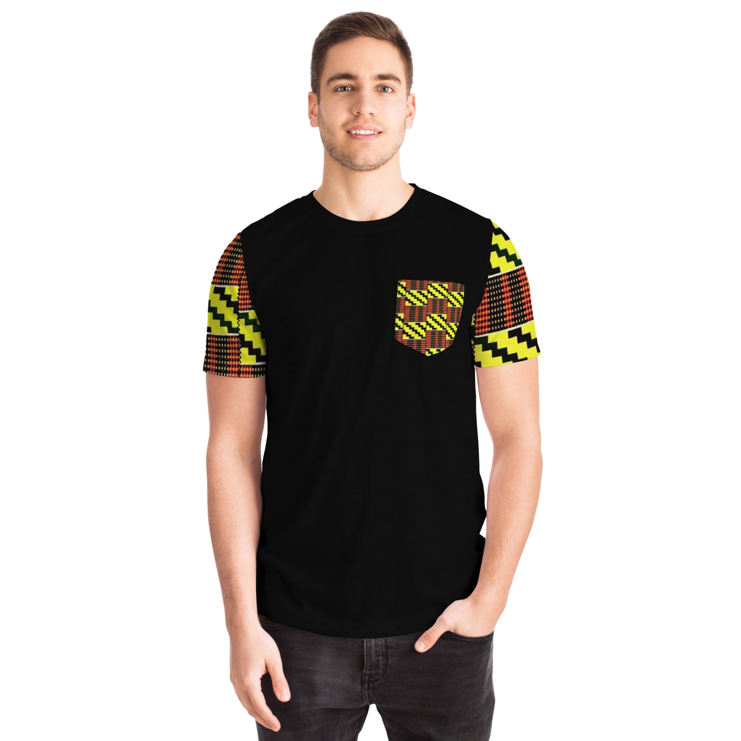 Men's African Print T-Shirt with Pocket